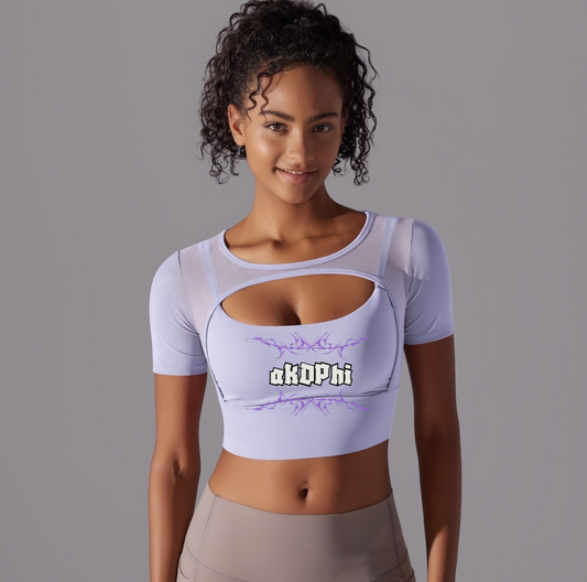 Luxe Cutout Active Top -  Lavender