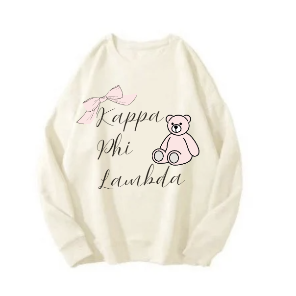 Teddy Bow Kappa Crewneck Sweater - White