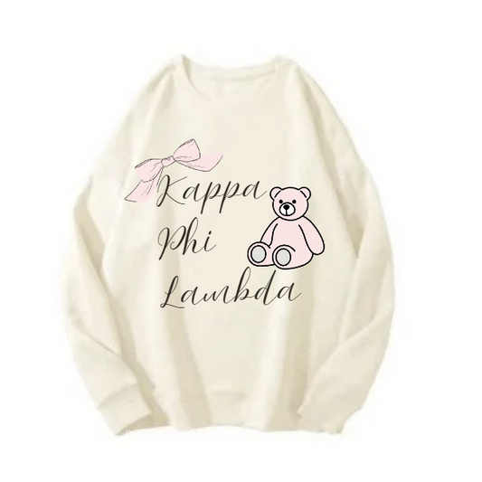 Teddy Bow Kappa Crewneck Sweater - White